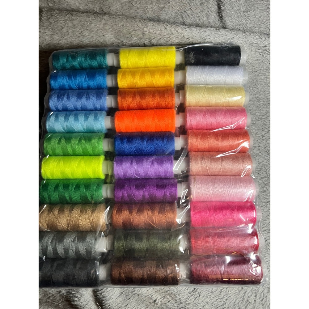30 Spool Sewing Thread Set Assorted Rainbow Colors New Sealed Craft Supply